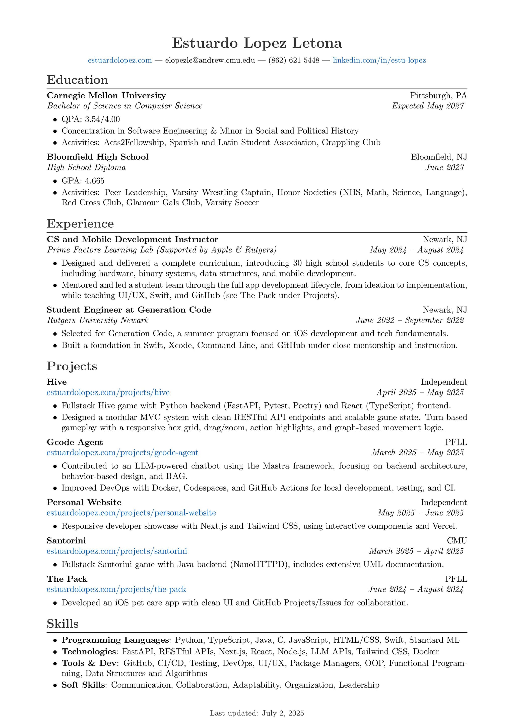 Estuardo Lopez Resume